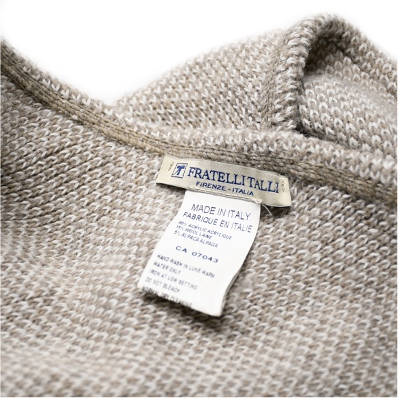 FRATELLI TALLI Knit Collar Scarf OS Beige Wool Alpaca Blend Made In Italy - Picture 10 of 14